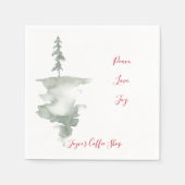 Waterverf Pine Tree Papier servet (Voorkant)