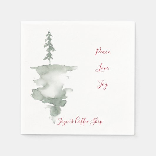 Waterverf Pine Tree Papier servet (Voorkant)