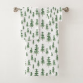 Waterverf Pine Tree Patroon Bad Handdoek (Insitu)