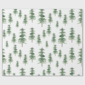 Waterverf Pine Tree Patroon Cadeaupapier (Vlak)