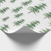 Waterverf Pine Tree Patroon Cadeaupapier (Hoek)