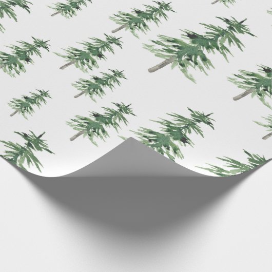 Waterverf Pine Tree Patroon Cadeaupapier (Hoek)