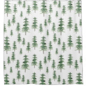 Waterverf Pine Tree Patroon Douchegordijn (Voorkant)