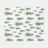 Waterverf Pine Tree Patroon Fleece Deken (Voorkant (Horizontaal))