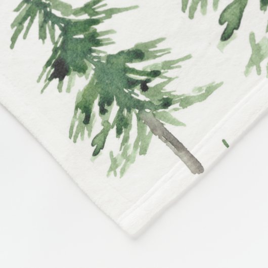 Waterverf Pine Tree Patroon Fleece Deken (Hoek)