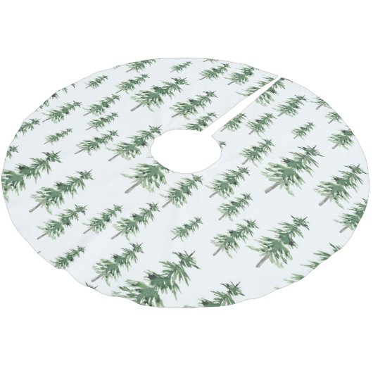 Waterverf Pine Tree Patroon Kerstboom Rok (Gekanteld)