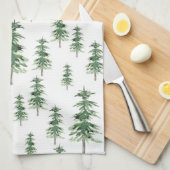 Waterverf Pine Tree Patroon Theedoek (Quarter Fold)