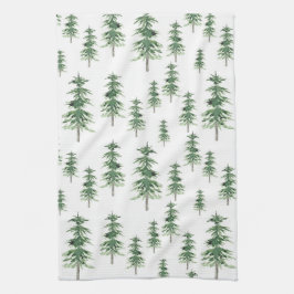 Waterverf Pine Tree Patroon Theedoek