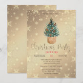 Waterverf Pine Tree, Pine Cones kerstparty Kaart (Voorkant / Achterkant)