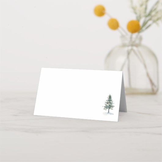 Waterverf Pine Tree Place Card Plaatskaartje (Voorkant)