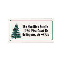 Waterverf Pine Tree Return-adreslabels