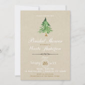 Waterverf Pine Tree Rustic Kraft Vrijgezellenfeest Kaart (Voorkant)