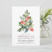 Waterverf Pine Tree Vakantie KERSTFEEST Eva Kaart (Staand voorkant)