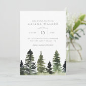 Waterverf Pine Trees Baby shower Kaart (Staand voorkant)