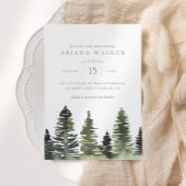 Waterverf Pine Trees Baby shower Kaart