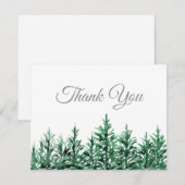 Waterverf Pine Trees Bedankkaart (Voorkant / Achterkant)