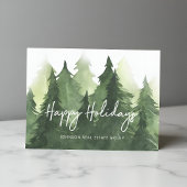 Waterverf Pine Trees Business Prettige feestdagen Briefkaart