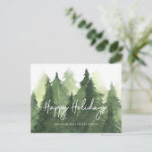 Waterverf Pine Trees Business Prettige feestdagen Briefkaart (Staand voorkant)