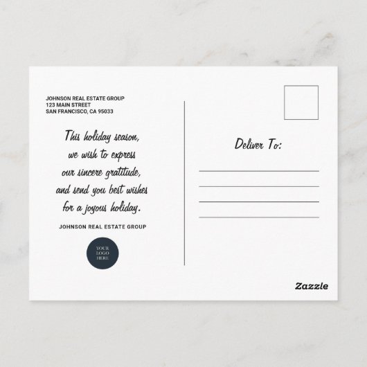 Waterverf Pine Trees Business Prettige feestdagen Briefkaart (Achterkant)