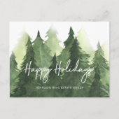 Waterverf Pine Trees Business Prettige feestdagen Briefkaart (Voorkant)