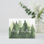 Waterverf Pine Trees Business Vrolijk kerstfeest Briefkaart (Staand voorkant)