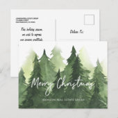 Waterverf Pine Trees Business Vrolijk kerstfeest Briefkaart (Voorkant / Achterkant)