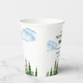 Waterverf Pine Trees Buurt Block Party Papieren Bekers (Rechts)