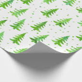 Waterverf Pine Trees Cadeaupapier (Hoek)
