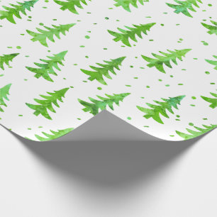 Waterverf Pine Trees Cadeaupapier