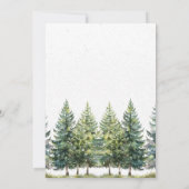 Waterverf Pine Trees Deer Snow Winter Baby shower Kaart (Achterkant)
