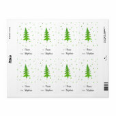 Waterverf Pine Trees Etiket (Full Sheet)