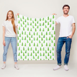 Waterverf Pine Trees Fleece Deken