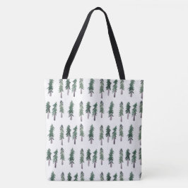 Waterverf Pine Trees Forest Pattern Tote Bag