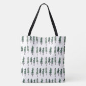 Waterverf Pine Trees Forest Pattern Tote Bag (Achterkant)