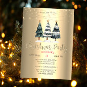 Waterverf Pine Trees Gold Christmas Company Kaart