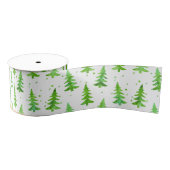 Waterverf Pine Trees Grosgrain Lint (Spoel)