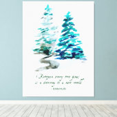Waterverf Pine Trees John Muir Forest Quote Canvas Afdruk (Insitu (Houten vloer))