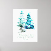 Waterverf Pine Trees John Muir Forest Quote Canvas Afdruk (Voorkant)