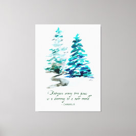 Waterverf Pine Trees John Muir Forest Quote Canvas Afdruk
