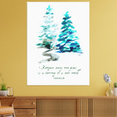 Waterverf Pine Trees John Muir Forest Quote Canvas Afdruk (Insitu (Woonkamer))