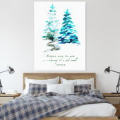 Waterverf Pine Trees John Muir Forest Quote Canvas Afdruk (Insitu (Slaapkamer))