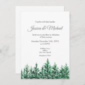 Waterverf Pine Trees Kaart (Voorkant / Achterkant)