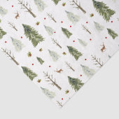 Waterverf Pine Trees kerstcadeaupapier Tissuepapier (Detail)