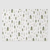 Waterverf Pine Trees kerstcadeaupapier Tissuepapier (Voorkant)