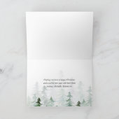 Waterverf Pine Trees kerstfoto Feestdagen Kaart (Binnen)