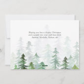 Waterverf Pine Trees kerstfoto Feestdagenkaart (Achterkant)
