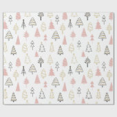 Waterverf Pine Trees kerstinpakpapier Cadeaupapier (Vlak)