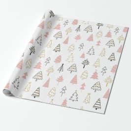 Waterverf Pine Trees kerstinpakpapier Cadeaupapier