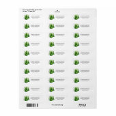 Waterverf Pine Trees | Kerstlabel Etiket (Full Sheet)