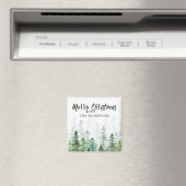 Waterverf Pine Trees Kerstmis Magneet (Insitu (Vaatwasser))